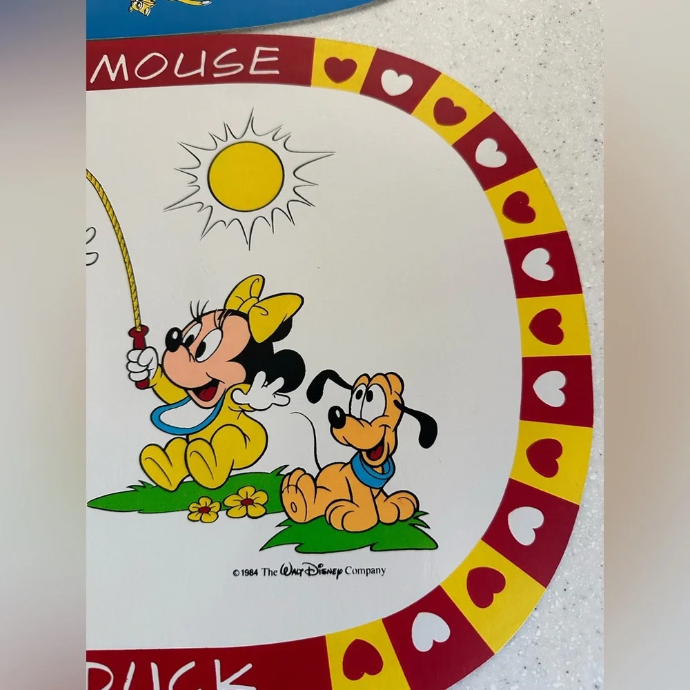 Vintage Disney Mickey Mouse & Friends Disney Babies Colorful Placemats! 1984